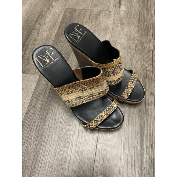 Dvf Diane von Furstenberg Snake‎ Print Wedge Sandals Size 6 - Picture 3 of 10